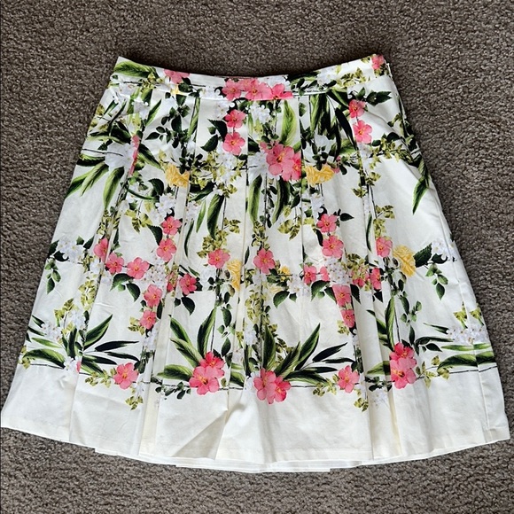 Talbots Dresses & Skirts - Talbots Pink and Green Pleated A-Line Resort Skirt